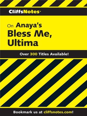 cover image of CliffsNotes on Anaya's Bless Me, Ultima